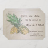 Beach Wedding Pineapple Save the Date (Voorkant / Achterkant)