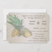 Beach Wedding Pineapple Uitnodiging (Voorkant)