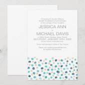 Beach Wedding Polka Dots Waterverf Modern Kaart (Voorkant / Achterkant)
