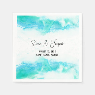 Beach Wedding Program Blue Waves Servet