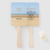 Beach Wedding Program Hand Fan Handwaaier (Voorkant en achterkant)