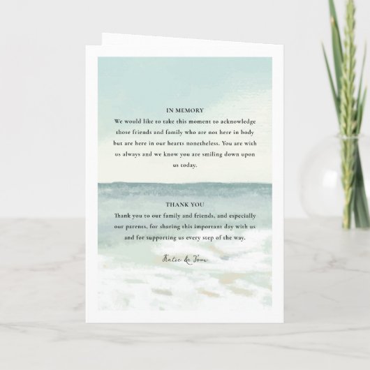 Beach Wedding Program Kaart (Achterkant)