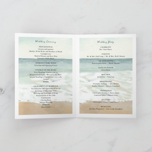 Beach Wedding Program Kaart (Binnen)
