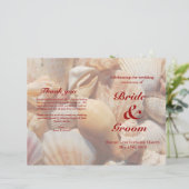 Beach Wedding Program: Multicolored Seashell 2 (Staand voorkant)
