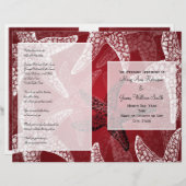 Beach Wedding Program Starfish Red (Voorkant / Achterkant)