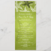 Beach Wedding Programme Starfish Lime Green Programma (Voorkant)