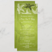 Beach Wedding Programme Starfish Lime Green Programma (Voorkant / Achterkant)
