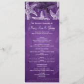 Beach Wedding Programme Starfish Paars Programma (Voorkant)