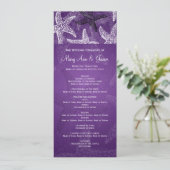 Beach Wedding Programme Starfish Paars Programma (Staand voorkant)