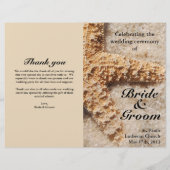Beach Wedding Programs: Starfish in Sand (Voorkant)