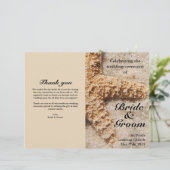 Beach Wedding Programs: Starfish in Sand (Staand voorkant)