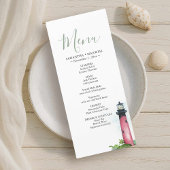 Beach Wedding Receptie Vuurtoren Menu Kaart