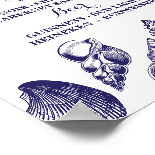 Beach Wedding Reception Shells Ocean Zee Poster (Hoek)