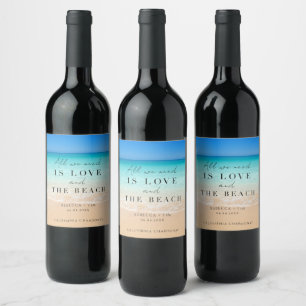 Beach Wedding Rehearsal Dinner Favor Wijn Etiket