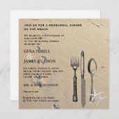 Beach Wedding Rehearsal Dinner Invitation Kaart (Voorkant / Achterkant)