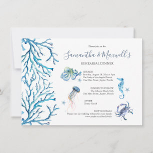 Beach Wedding Rehearsal Dinner Invitations Kaart