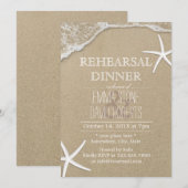 Beach Wedding Rehearsal Dinner Starfish & Waves Kaart (Voorkant / Achterkant)