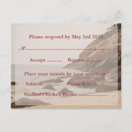 Beach Wedding Reply Cards - Rocky Beach RSVP Kaartje