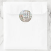 Beach Wedding Retro Arbor Ronde Sticker (Tas)