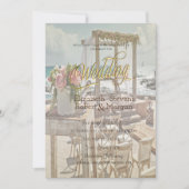 Beach Wedding Retro Arch Kaart (Voorkant)
