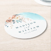 Beach Wedding Ronde Kartonnen Onderzetter (Gebogen)