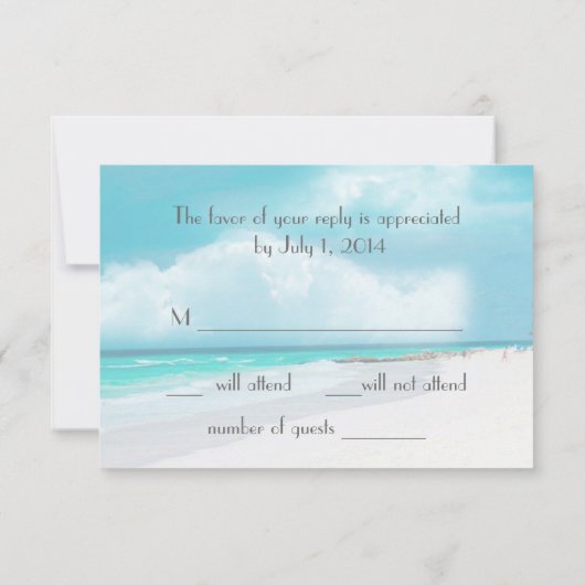 Beach Wedding RSVP (Achterkant)