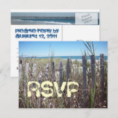 Beach Wedding RSVP Briefkaart (Voorkant / Achterkant)
