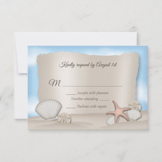 Beach Wedding RSVP-kaarten RSVP Kaartje (Voorkant)