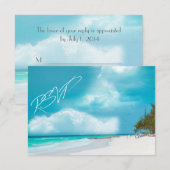 Beach Wedding RSVP Kaartje (Voorkant / Achterkant)