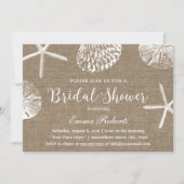 Beach Wedding Rustic Burlap Vrijgezellenfeest Kaart (Voorkant)