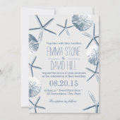 Beach Wedding Rustic Starfish & Sand Dollar Kaart (Voorkant)