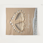 Beach Wedding Sand Hearts Wandkleed (Voorkant (horizontaal))