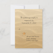 Beach Wedding Sandy Shore RSVP Kaartje (Achterkant)