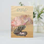 Beach Wedding Sandy Shore RSVP Kaartje (Staand voorkant)