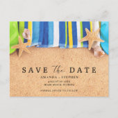 Beach Wedding Save The Date Aankondigingskaart (Voorkant)