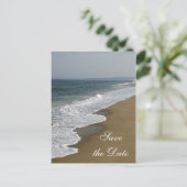 Beach Wedding Save the Date Announounding Briefkaa Aankondigingskaart (Staand voorkant)