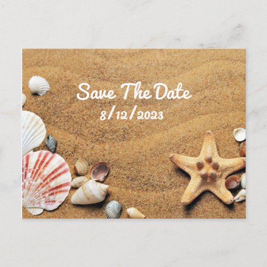 Beach Wedding Save the Date Briefkaart (Voorkant)