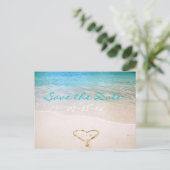 Beach Wedding Save the Date Invitation Briefkaart (Staand voorkant)