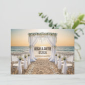 Beach Wedding Save the Date Kaart (Staand voorkant)