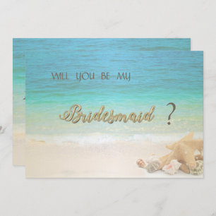 Beach Wedding Seashells Bridesmaid Kaart