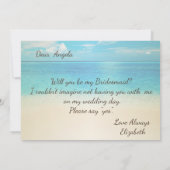 Beach Wedding Seashells Bridesmaid Kaart (Achterkant)