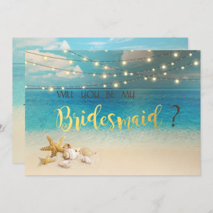 Beach Wedding Seashells Bridesmaid Kaart