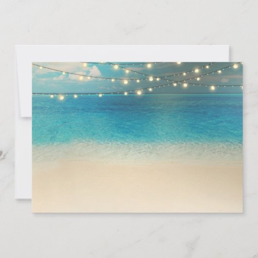 Beach Wedding Seashells lampjes sparen de datum Save The Date (Achterkant)