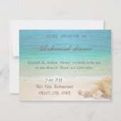Beach Wedding Seashells Rehearsal Dinner Kaart (Voorkant)