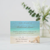 Beach Wedding Seashells Rehearsal Dinner Kaart (Staand voorkant)