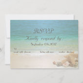 Beach Wedding Seashells RSVP Kaart (Voorkant)