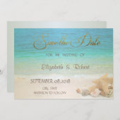 Beach Wedding Seashells Save the Date (Voorkant / Achterkant)