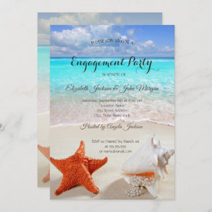 Beach Wedding Seashells Verloving Kaart