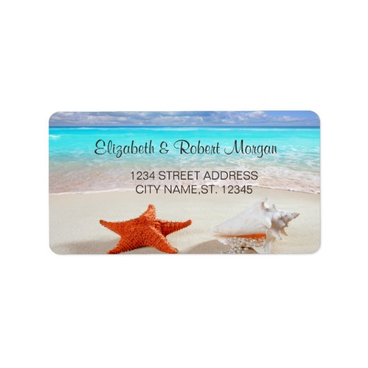 Beach Wedding Seashells Weddenschap Label (Voorkant)