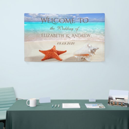 Beach Wedding Seashells Wedding Banner (Beurs)